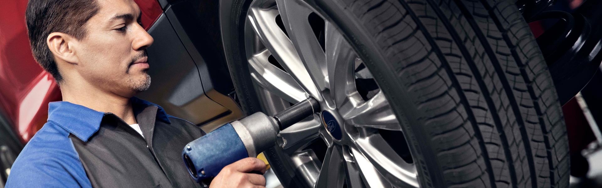 Ford being repaired at a Ford quick lane dealerhip service department in Asheville NC