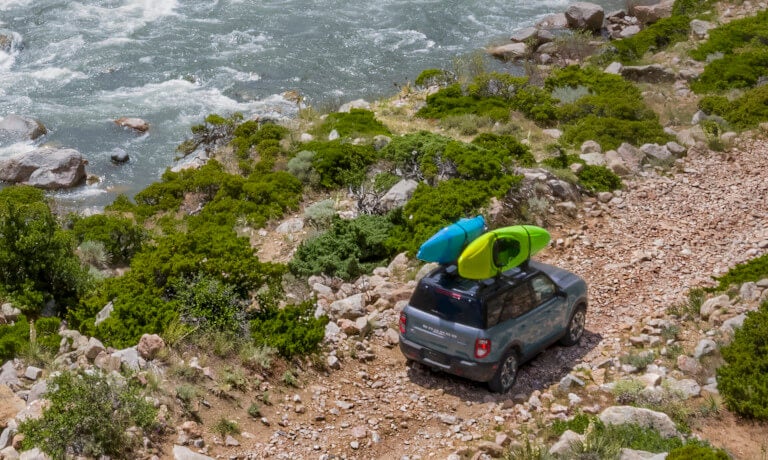 2026 Ford Bronco from above with kayaks