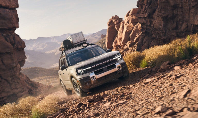 2026 Ford Bronco Sport driving up rocky path